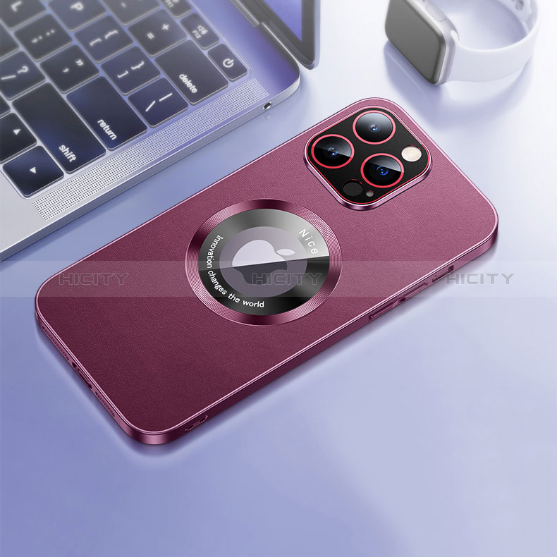 Funda Lujo Cuero Carcasa con Mag-Safe Magnetic QC1 para Apple iPhone 15 Pro