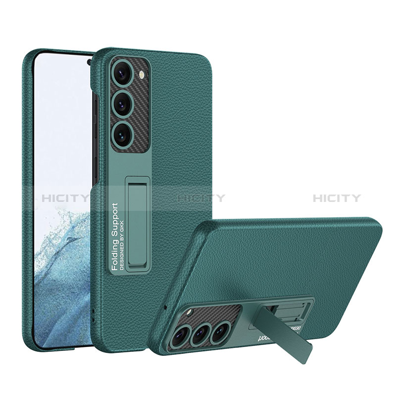 Funda Lujo Cuero Carcasa con Soporte AC1 para Samsung Galaxy S21 Plus 5G Verde