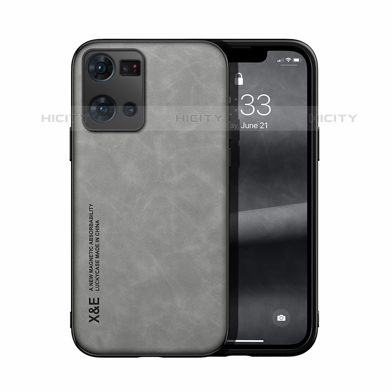 Funda Lujo Cuero Carcasa DY1 para Oppo Reno8 4G Gris