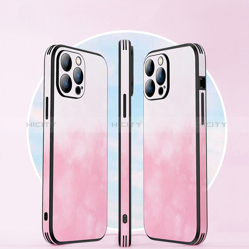 Funda Lujo Cuero Carcasa Gradiente AT1 para Apple iPhone 15 Pro Max