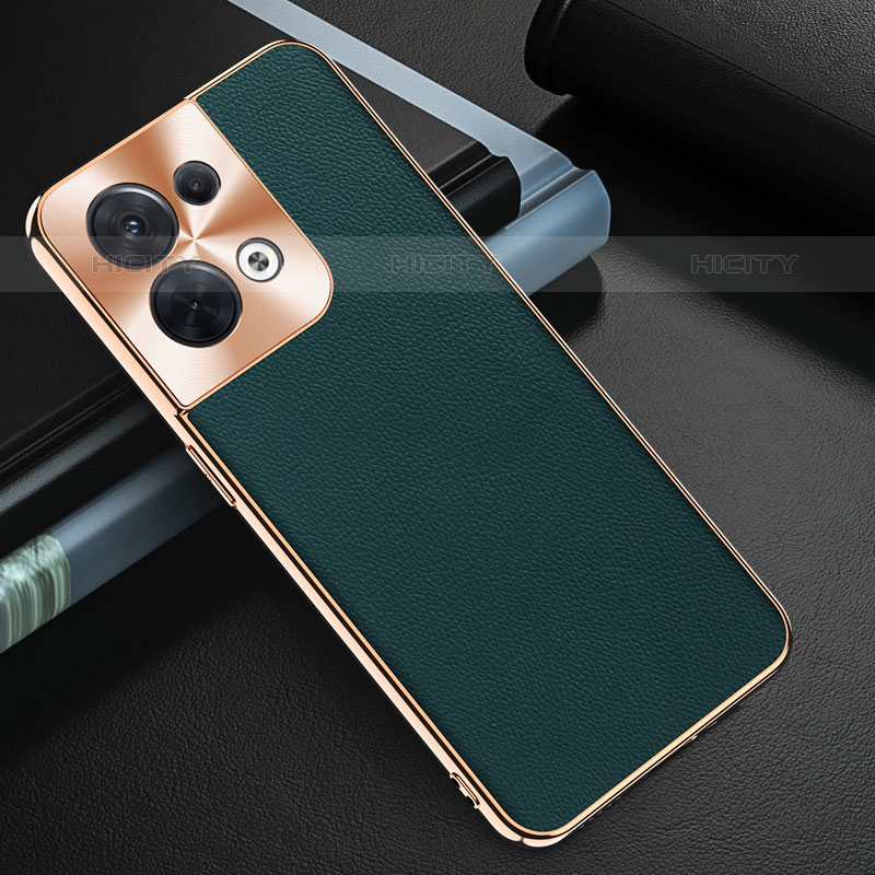 Funda Lujo Cuero Carcasa GS1 para Oppo Reno8 5G Verde