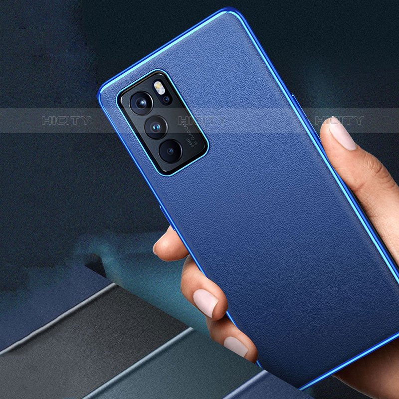 Funda Lujo Cuero Carcasa GS3 para Oppo Reno6 Pro 5G India