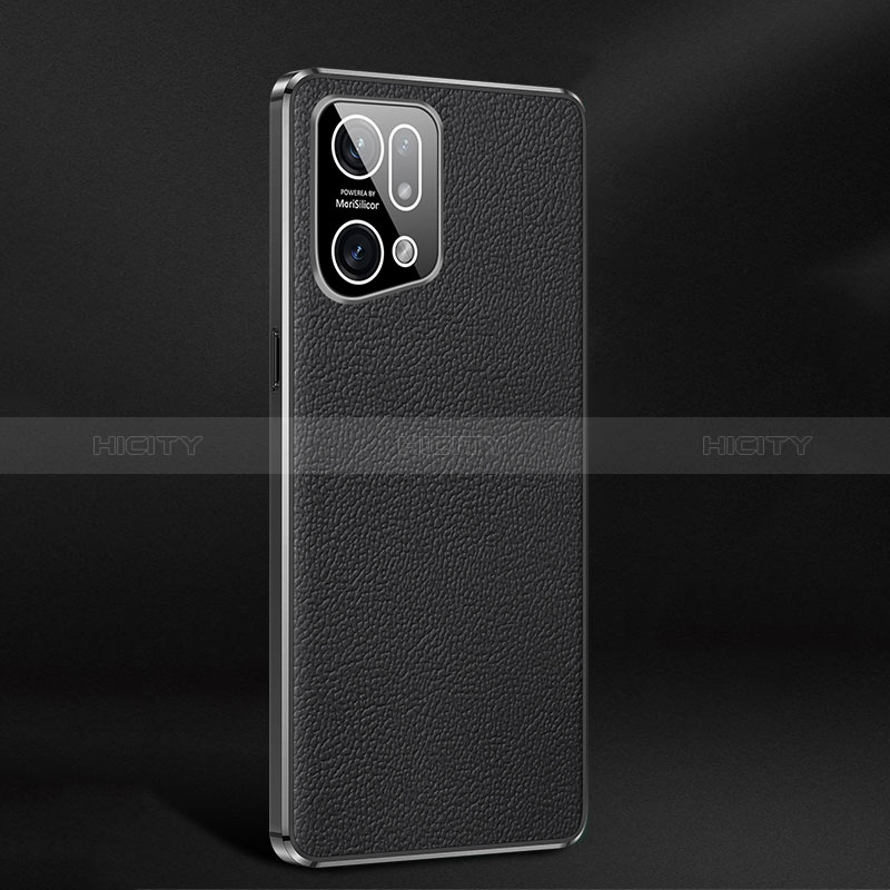 Funda Lujo Cuero Carcasa JB2 para Oppo Find X5 5G Negro