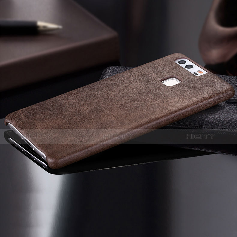 Funda Lujo Cuero Carcasa L01 para Huawei P9 Marron