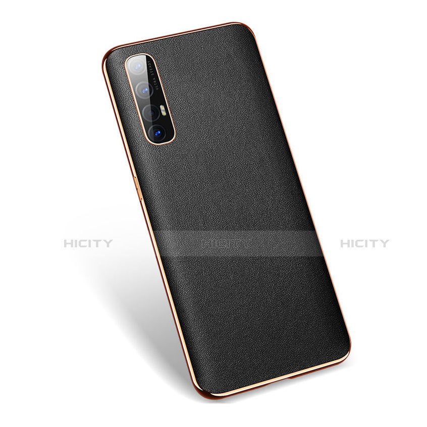 Funda Lujo Cuero Carcasa L01 para Oppo Find X2 Neo Negro