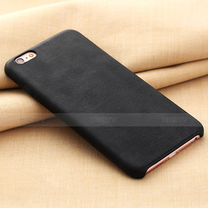 Funda Lujo Cuero Carcasa L02 para Apple iPhone 6 Plus Negro