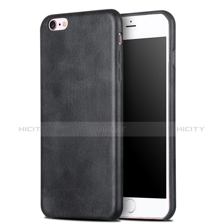 Funda Lujo Cuero Carcasa L02 para Apple iPhone 6S Plus Negro