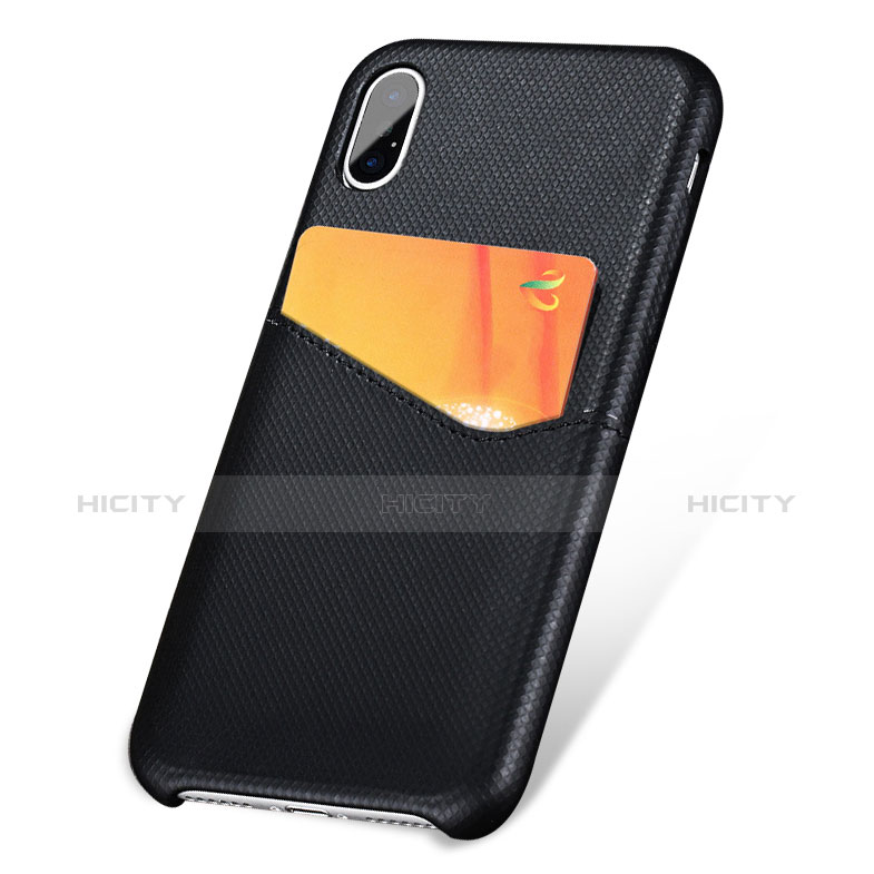 Funda Lujo Cuero Carcasa L05 para Apple iPhone X Negro