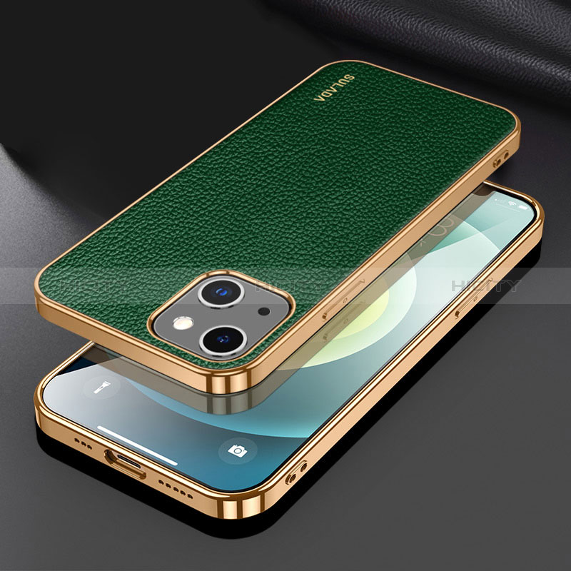 Funda Lujo Cuero Carcasa LD3 para Apple iPhone 14 Plus Verde