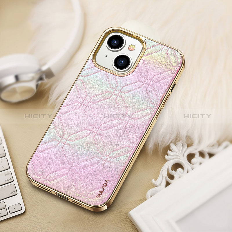 Funda Lujo Cuero Carcasa LD4 para Apple iPhone 14 Plus