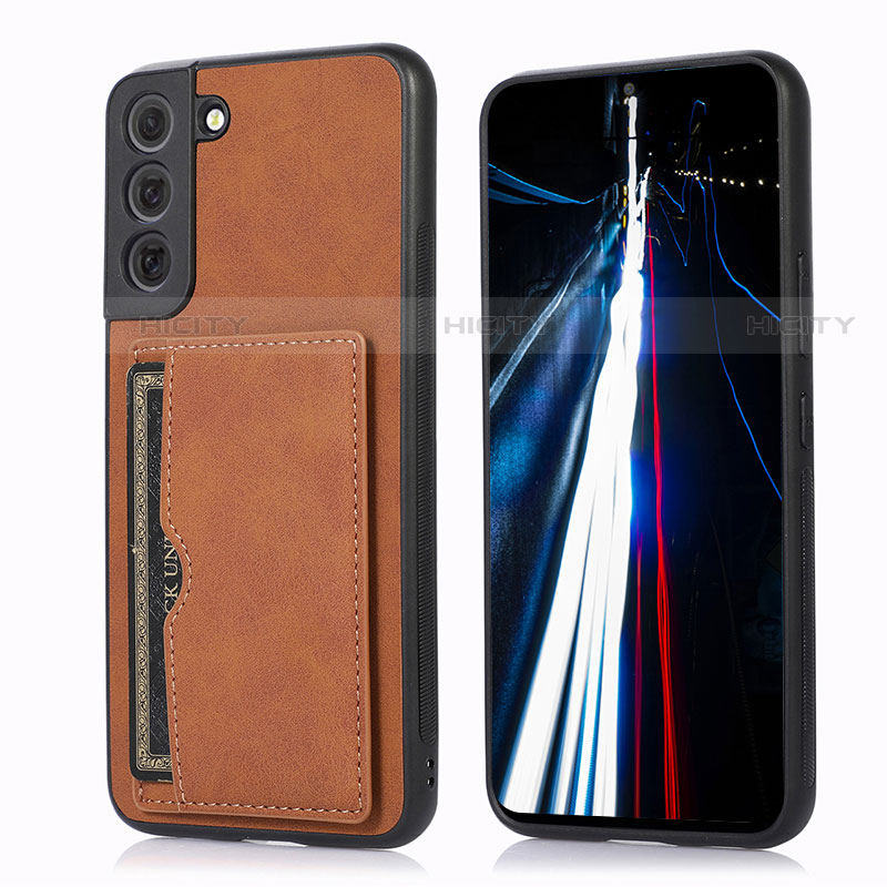 Funda Lujo Cuero Carcasa M03T para Samsung Galaxy S21 Plus 5G Marron