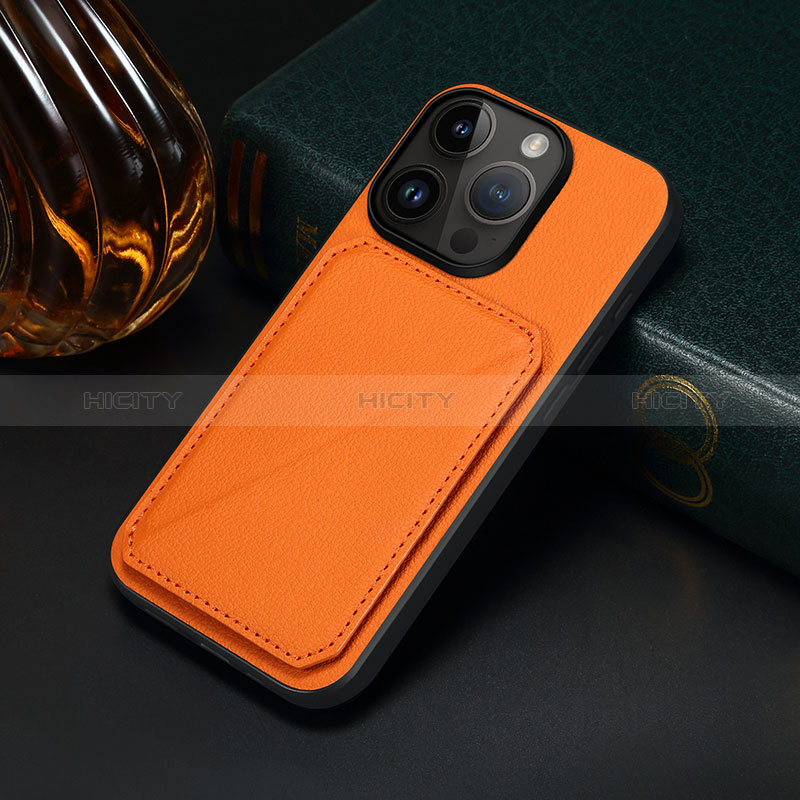 Funda Lujo Cuero Carcasa MT4 para Apple iPhone 14 Pro Max Naranja