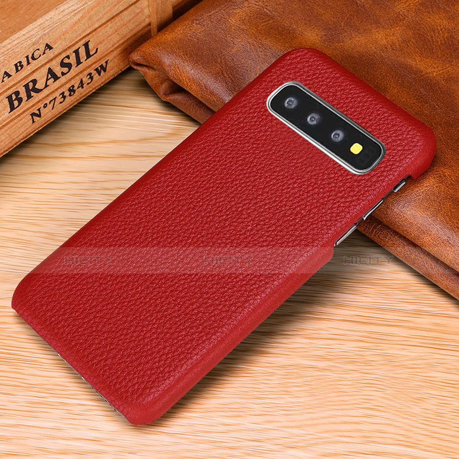 Funda Lujo Cuero Carcasa P01 para Samsung Galaxy S10 5G Rojo