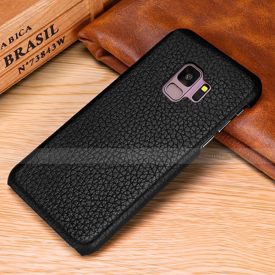 Funda Lujo Cuero Carcasa P01 para Samsung Galaxy S9 Plus Negro