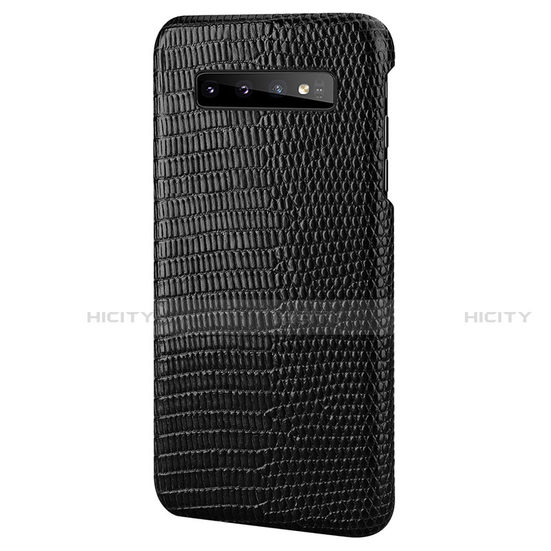Funda Lujo Cuero Carcasa P02 para Samsung Galaxy S10 5G Negro