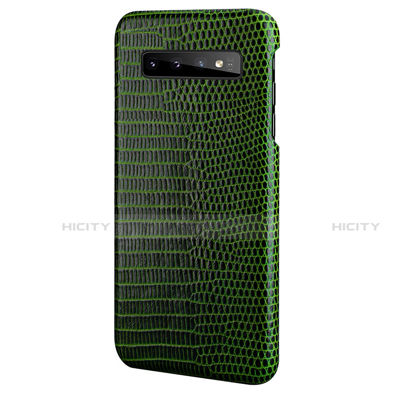 Funda Lujo Cuero Carcasa P02 para Samsung Galaxy S10 Verde