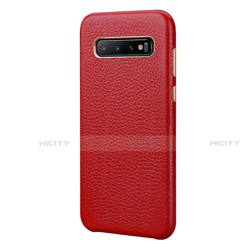 Funda Lujo Cuero Carcasa P03 para Samsung Galaxy S10 Plus Rojo