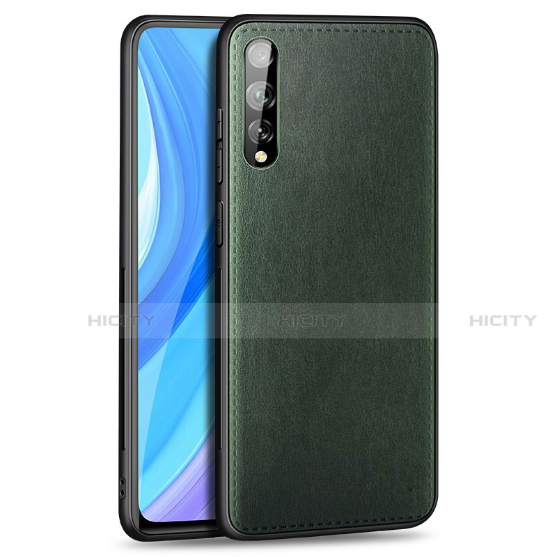 Funda Lujo Cuero Carcasa para Huawei Enjoy 10S Verde