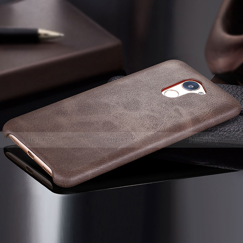 Funda Lujo Cuero Carcasa para Huawei Enjoy 7 Plus Marron