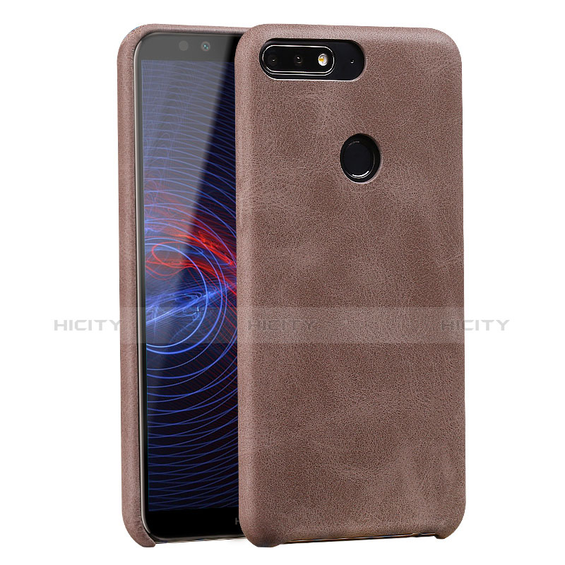 Funda Lujo Cuero Carcasa para Huawei Honor 7C Marron