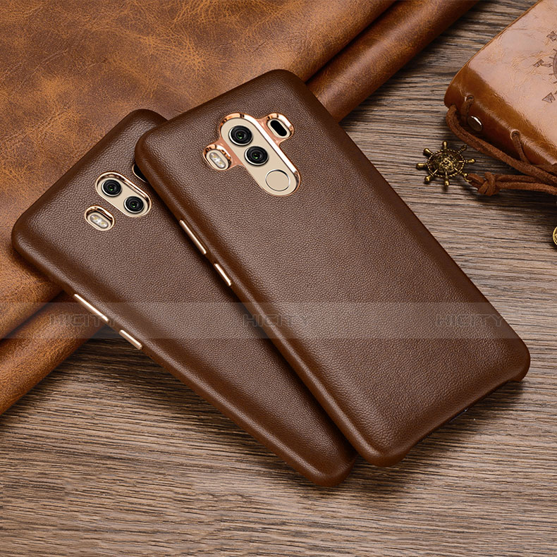 Funda Lujo Cuero Carcasa para Huawei Mate 10 Pro Marron