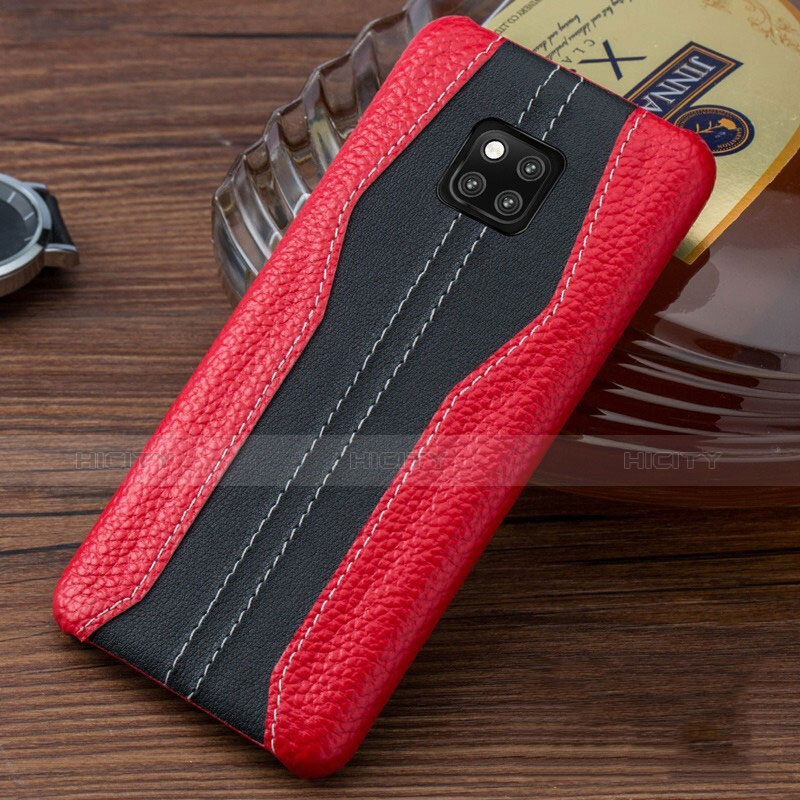 Funda Lujo Cuero Carcasa para Huawei Mate 20 RS Rojo