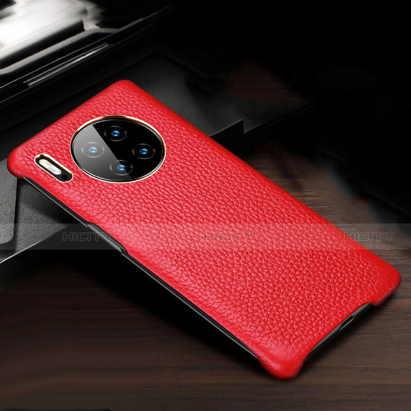 Funda Lujo Cuero Carcasa para Huawei Mate 30E Pro 5G Rojo