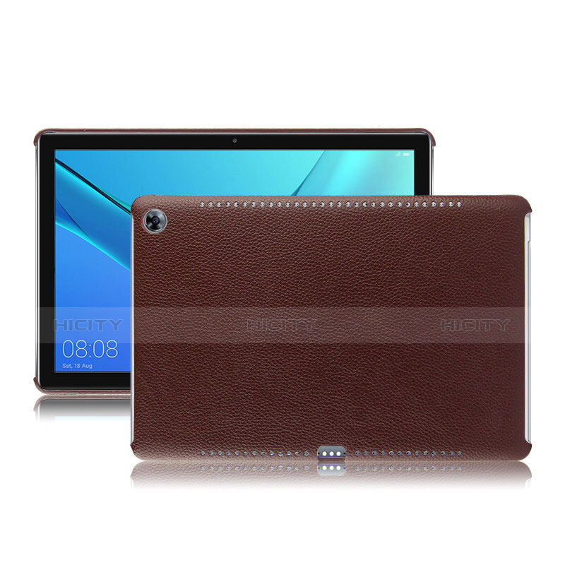 Funda Lujo Cuero Carcasa para Huawei MediaPad M5 10.8 Marron