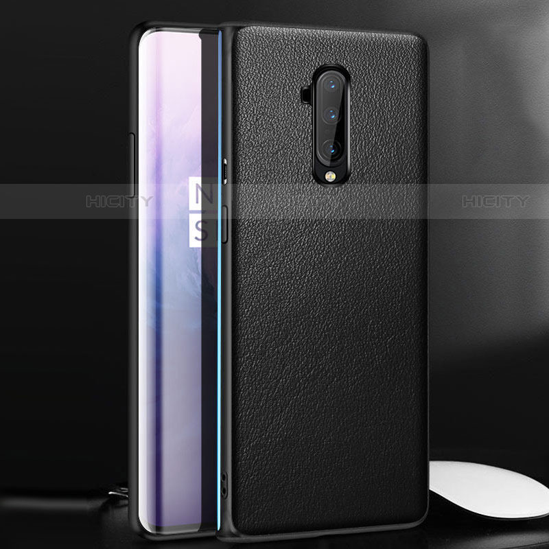 Funda Lujo Cuero Carcasa para OnePlus 7T Pro Negro