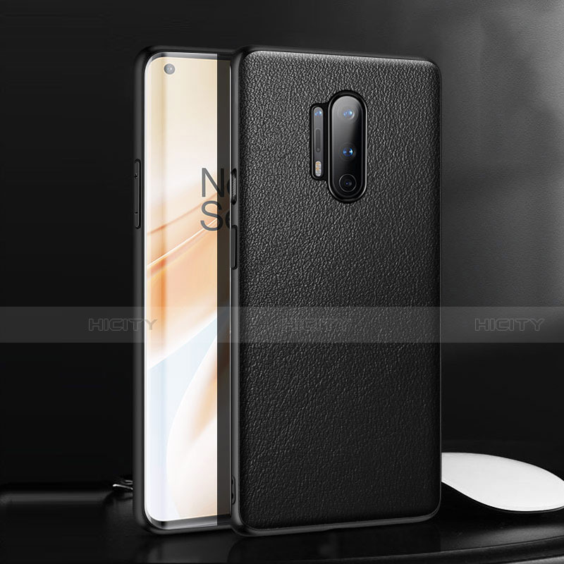 Funda Lujo Cuero Carcasa para OnePlus 8 Pro Negro