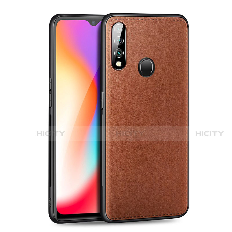 Funda Lujo Cuero Carcasa para Oppo A8 Marron