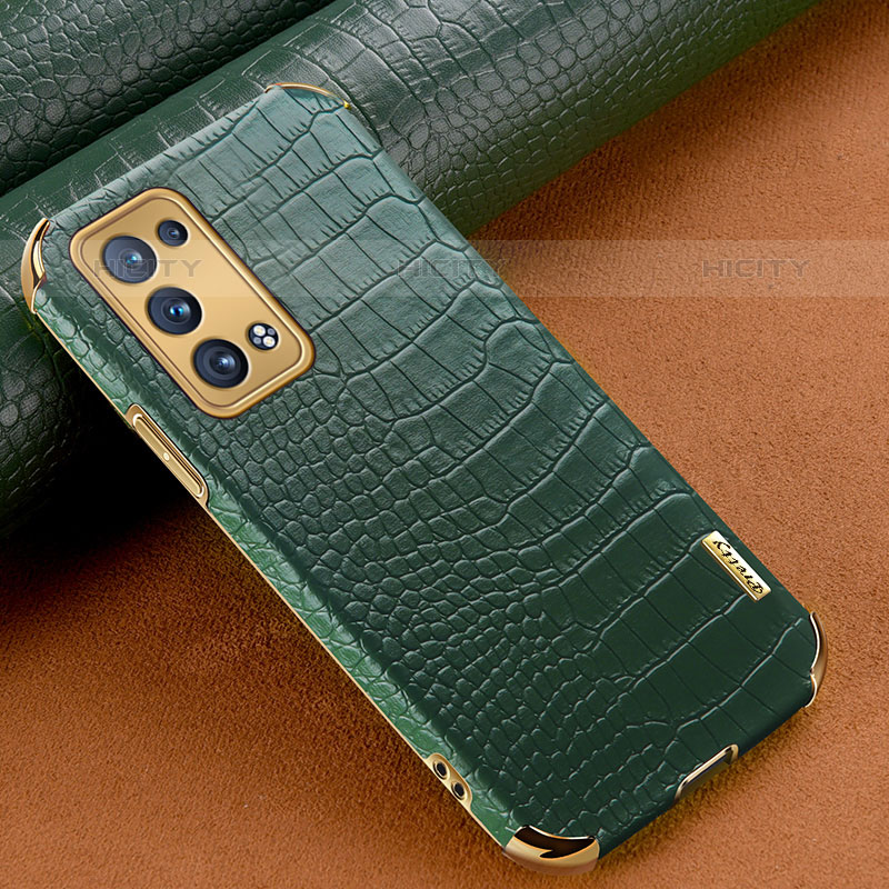 Funda Lujo Cuero Carcasa para Oppo Reno6 Pro+ Plus 5G Verde