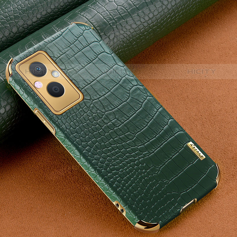 Funda Lujo Cuero Carcasa para Oppo Reno7 Lite 5G Verde