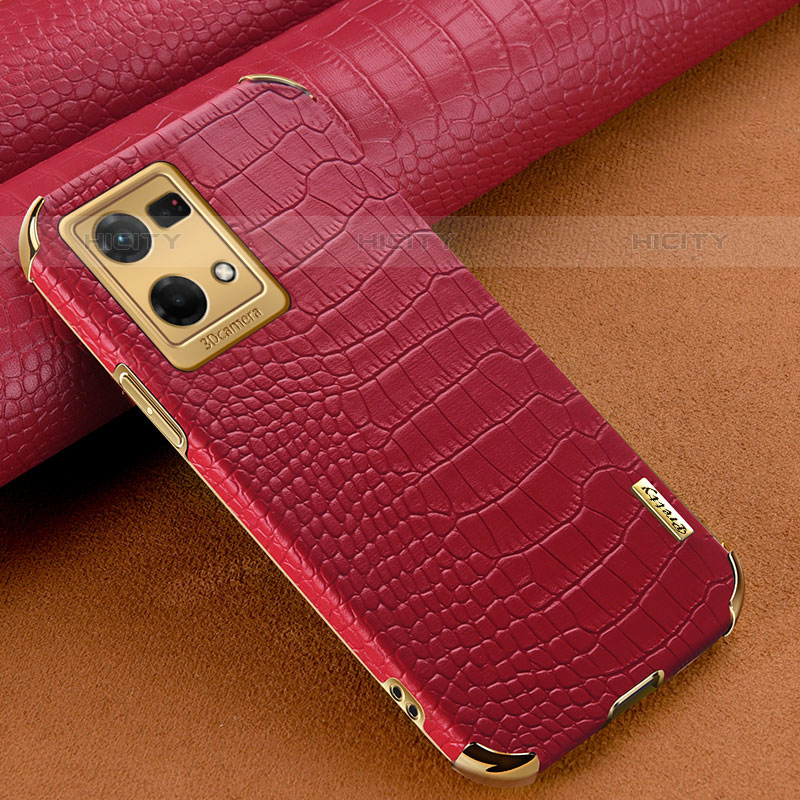 Funda Lujo Cuero Carcasa para Oppo Reno8 4G Rojo