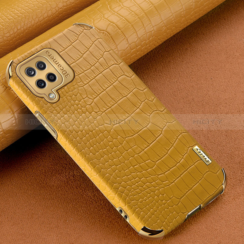 Funda Lujo Cuero Carcasa para Samsung Galaxy A12 Amarillo