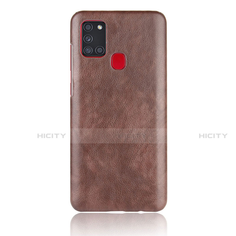 Funda Lujo Cuero Carcasa para Samsung Galaxy A21s Marron