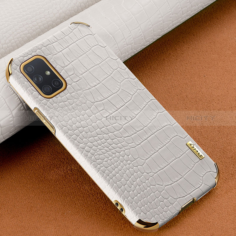 Funda Lujo Cuero Carcasa para Samsung Galaxy A71 5G Blanco