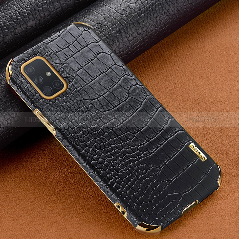 Funda Lujo Cuero Carcasa para Samsung Galaxy A71 5G Negro
