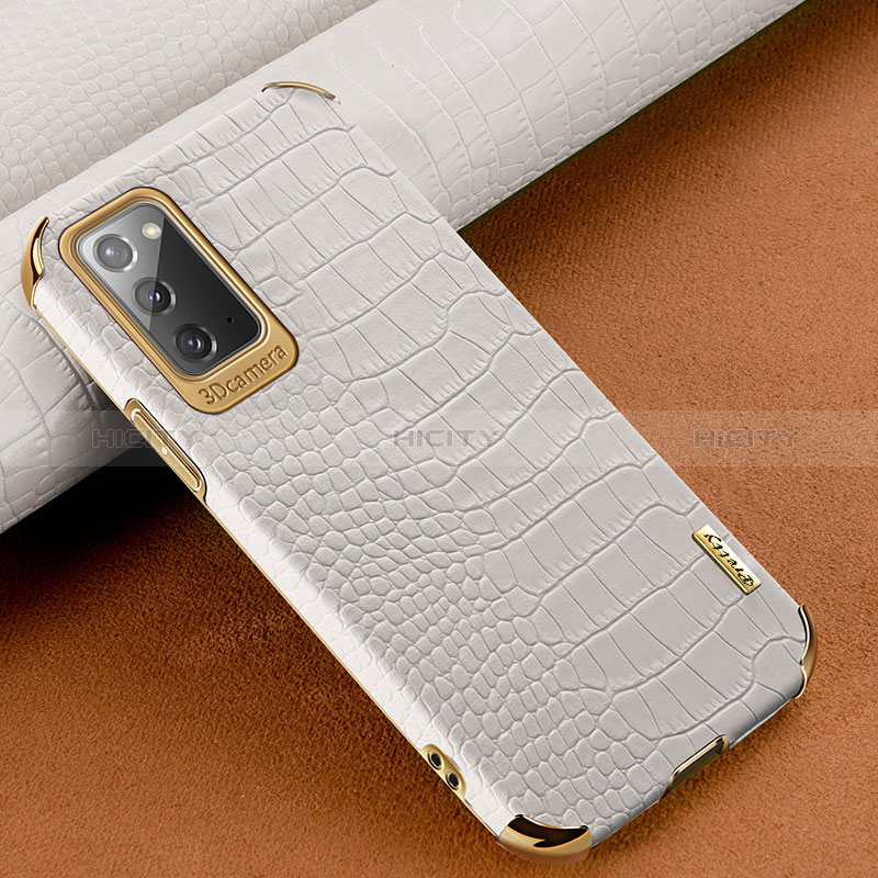 Funda Lujo Cuero Carcasa para Samsung Galaxy Note 20 5G Blanco