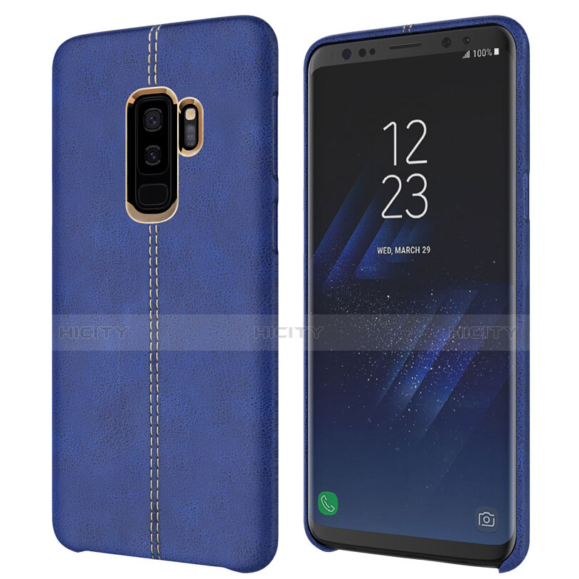 Funda Lujo Cuero Carcasa para Samsung Galaxy S9 Plus Azul