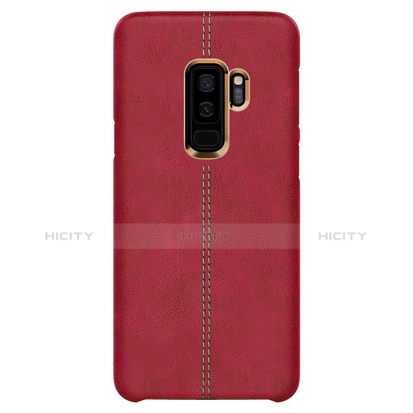 Funda Lujo Cuero Carcasa para Samsung Galaxy S9 Plus Rojo