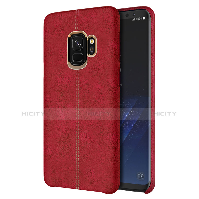 Funda Lujo Cuero Carcasa para Samsung Galaxy S9 Rojo