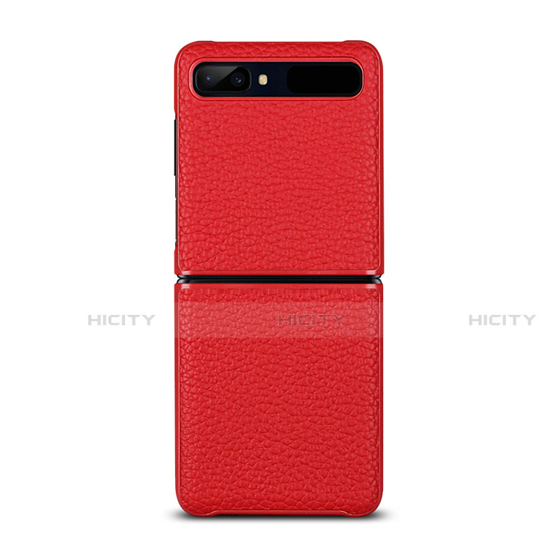 Funda Lujo Cuero Carcasa para Samsung Galaxy Z Flip 5G Rojo