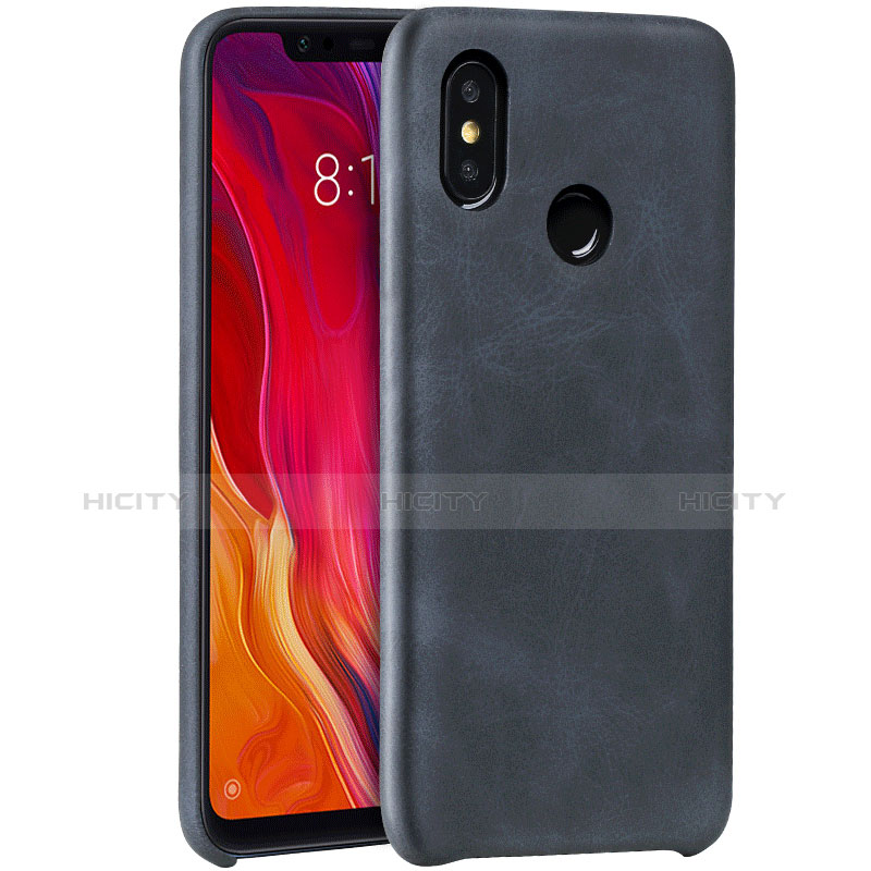 Funda Lujo Cuero Carcasa para Xiaomi Mi 8 Negro