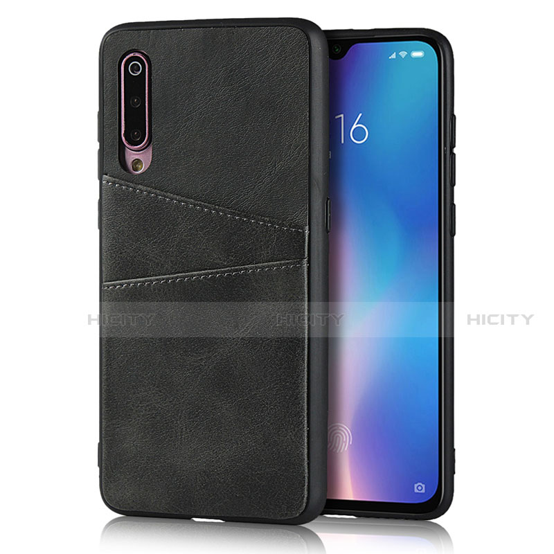 Funda Lujo Cuero Carcasa para Xiaomi Mi 9 Negro