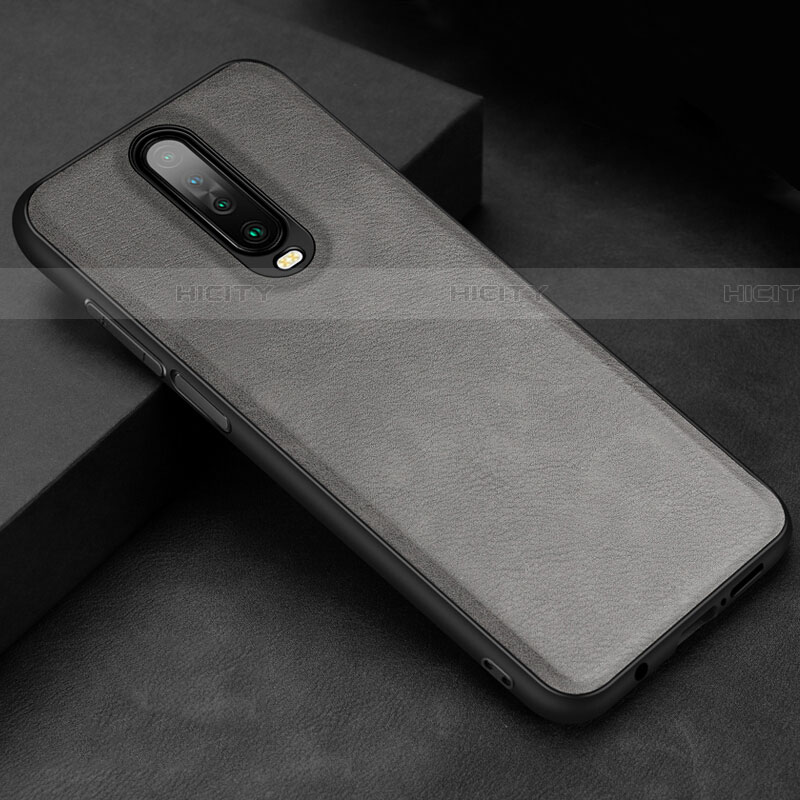 Funda Lujo Cuero Carcasa para Xiaomi Redmi K30 5G Gris