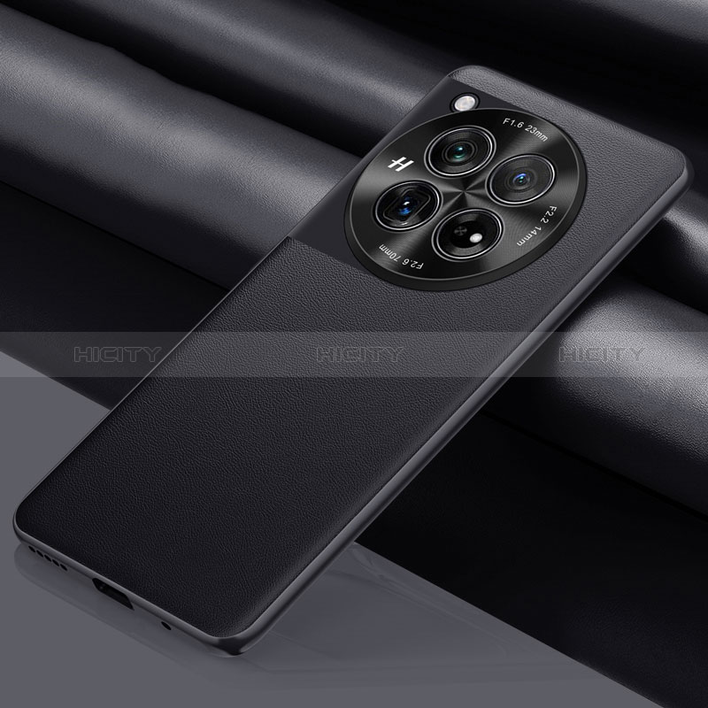 Funda Lujo Cuero Carcasa QK1 para OnePlus 12 5G Negro