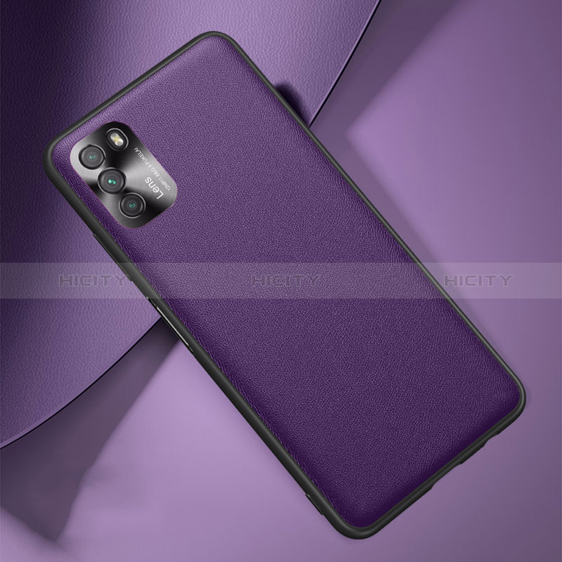 Funda Lujo Cuero Carcasa QK1 para Xiaomi Poco M3 Morado