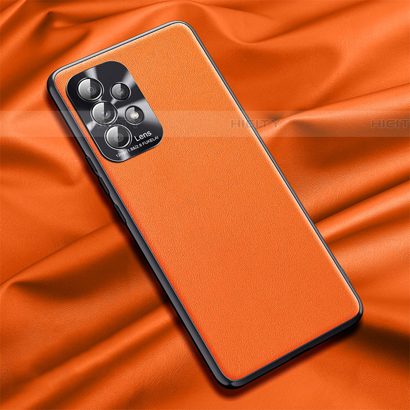 Funda Lujo Cuero Carcasa QK2 para Samsung Galaxy A72 5G Naranja