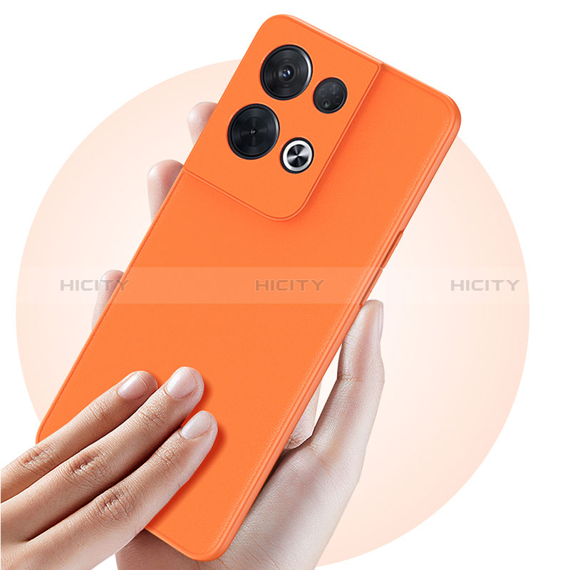 Funda Lujo Cuero Carcasa QK2 para Xiaomi Redmi Note 13 Pro 5G Naranja